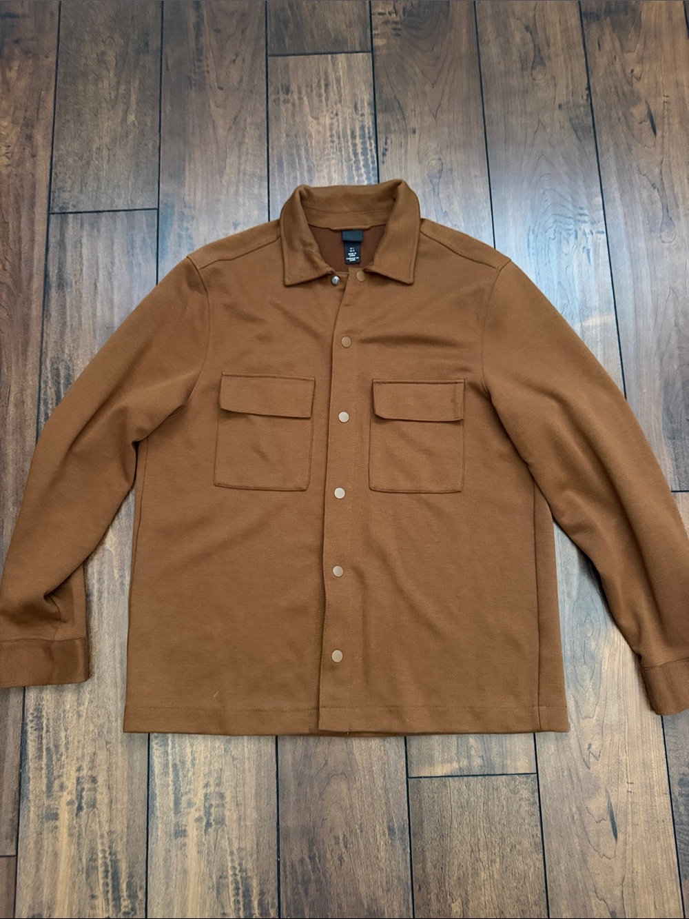 H&M- Men's Casual Button-Front Work Jacket in Brown